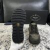 sy_no_52F499B43BAF2B6059C6FC5F70B4CF6D_8 Prada Olive Suede Mesh-Spliced Triangle Logo Low-Top Sneaker