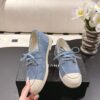 sy_no_5316C3E18E0FE2FA0BE943EF281AC671_3 Chanel Light Blue Suede Low-Top Shoe with Cap-Toe & CC Chain Detail