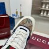 Gucci MAC8 GG Canvas & Blue Leather Sneaker with Web Stripe