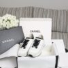 Chanel White and Black Mixed Material Low-Top Sneaker with Suede and CC Logo