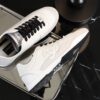 Chanel White and Black Mixed Material Low-Top Sneaker with Suede and CC Logo