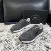 sy_no_55645E36F794D772E80F863542DB22CD_1 Prada Grey Suede Mesh-Spliced Triangle Logo Low-Top Sneaker