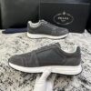 sy_no_55645E36F794D772E80F863542DB22CD_4 Prada Grey Suede Mesh-Spliced Triangle Logo Low-Top Sneaker