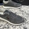 sy_no_55645E36F794D772E80F863542DB22CD_5 Prada Grey Suede Mesh-Spliced Triangle Logo Low-Top Sneaker