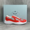 sy_no_556553E3A65AE968D72D0E0E0DF352FF_0 Prada America's Cup Red Patent Mesh Sneaker
