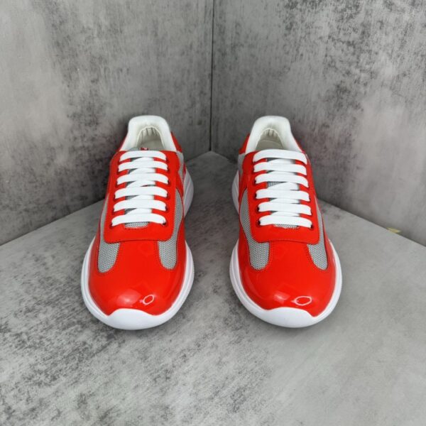sy_no_556553E3A65AE968D72D0E0E0DF352FF_3 Prada America's Cup Red Patent Mesh Sneaker