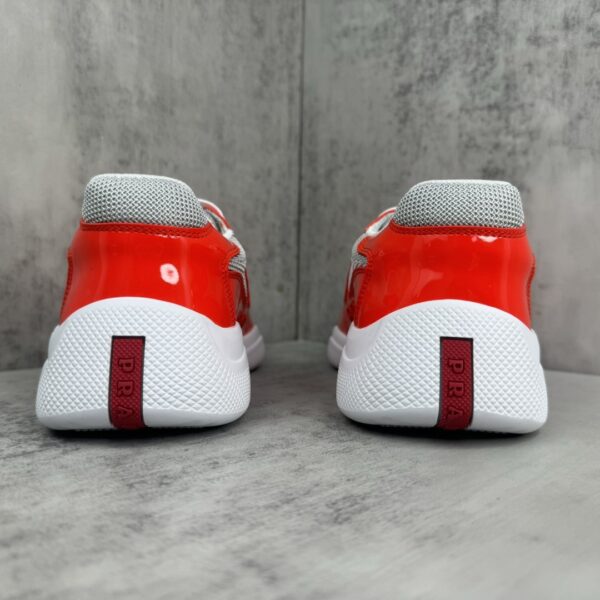 sy_no_556553E3A65AE968D72D0E0E0DF352FF_4 Prada America's Cup Red Patent Mesh Sneaker