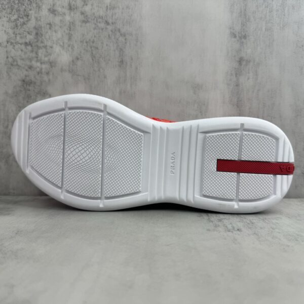 sy_no_556553E3A65AE968D72D0E0E0DF352FF_7 Prada America's Cup Red Patent Mesh Sneaker