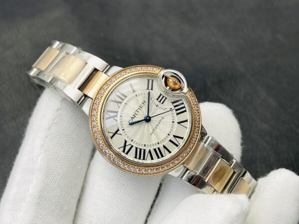 Cartier Blue Balloon Series Automatic Mechanical Movement Women's Watch Swiss Watch White Dial Stainless Steel Case
