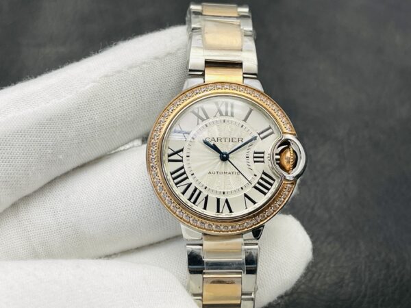 Cartier Blue Balloon Series Automatic Mechanical Movement Women's Watch Swiss Watch White Dial Stainless Steel Case
