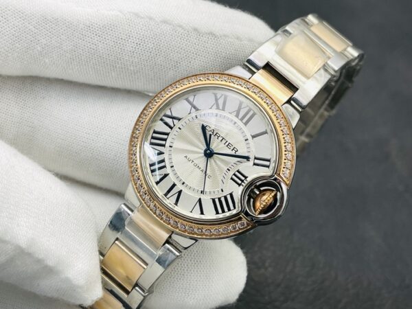 Cartier Blue Balloon Series Automatic Mechanical Movement Women's Watch Swiss Watch White Dial Stainless Steel Case
