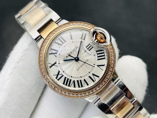 Cartier Blue Balloon Series Automatic Mechanical Movement Women's Watch Swiss Watch White Dial Stainless Steel Case