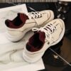 sy_no_560C0E2DD154136B20A24989179C93C6_6 Chanel Off-White and Burgundy Mixed Material Low-Top Sneaker with Contrast Piping and CC Logo