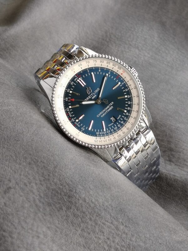 sy_no_56CA7B16B458CF2CB9C1CD1CF386BB03_0 Breitling Aviation Chronometer 30 meter Waterproof Automatic Mechanical Movement Stainless Steel Strap Swiss Watch 41mm Men's Blue