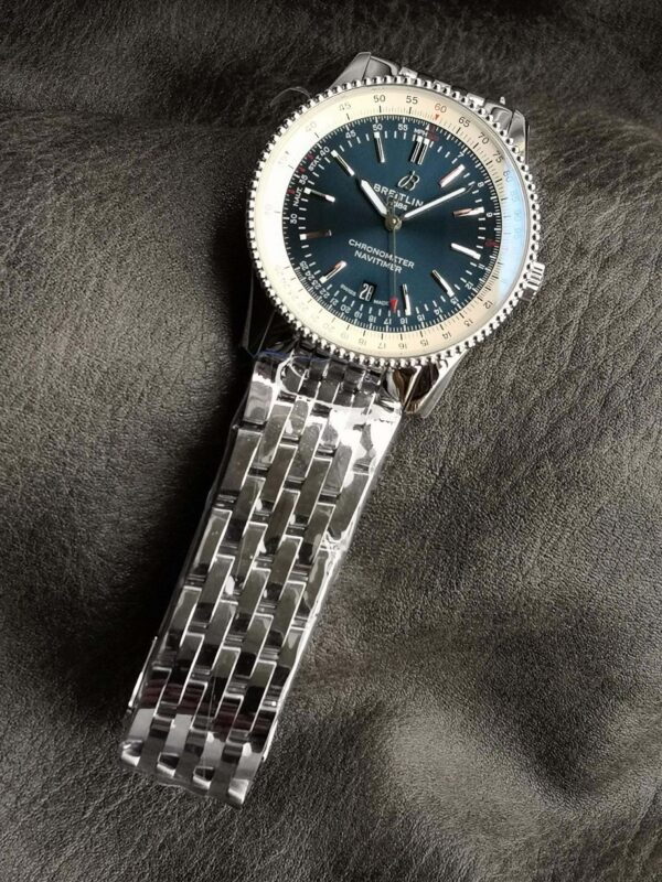 sy_no_56CA7B16B458CF2CB9C1CD1CF386BB03_8 Breitling Aviation Chronometer 30 meter Waterproof Automatic Mechanical Movement Stainless Steel Strap Swiss Watch 41mm Men's Blue