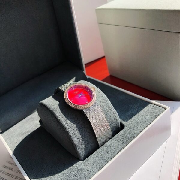 sy_no_58129C23428E1E557B2B8B336F0603F5_2 DIOR watch quartz movement stainless steel strap 25mm red dial women's watch 50m waterproof