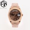 ROLEX Rolex Dog Tooth Ring Rose Gold Week Calendar Automatic Mechanical Movement 100m Waterproof Date Display Men's Watch Swiss Watch 40mm Coffee Color Dial