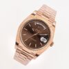ROLEX Rolex Dog Tooth Ring Rose Gold Week Calendar Automatic Mechanical Movement 100m Waterproof Date Display Men's Watch Swiss Watch 40mm Coffee Color Dial