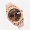 ROLEX Rolex Dog Tooth Ring Rose Gold Week Calendar Automatic Mechanical Movement 100m Waterproof Date Display Men's Watch Swiss Watch 40mm Coffee Color Dial