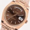 ROLEX Rolex Dog Tooth Ring Rose Gold Week Calendar Automatic Mechanical Movement 100m Waterproof Date Display Men's Watch Swiss Watch 40mm Coffee Color Dial