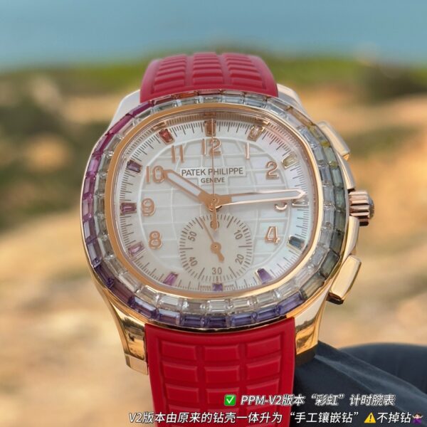Patek Philippe AQUANAUT series automatic mechanical movement for women, Swiss watch with white dial
