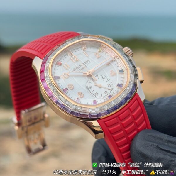 Patek Philippe AQUANAUT series automatic mechanical movement for women, Swiss watch with white dial