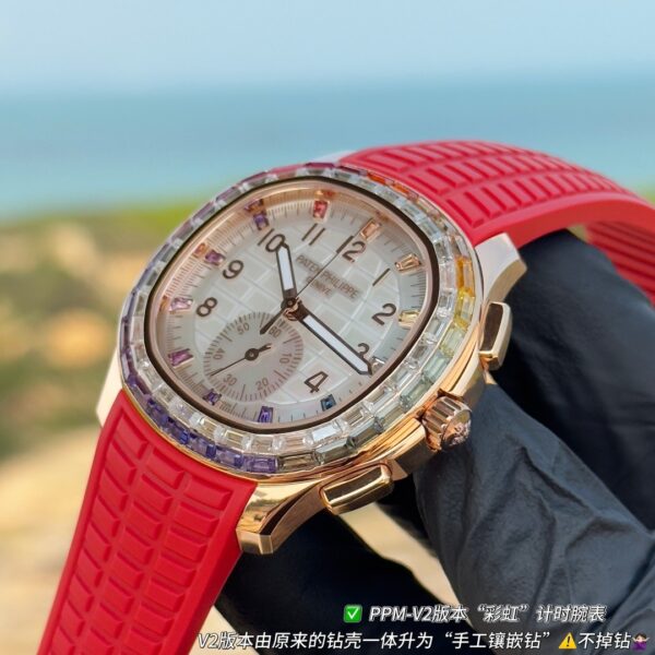 Patek Philippe AQUANAUT series automatic mechanical movement for women, Swiss watch with white dial