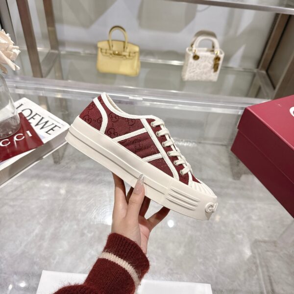 sy_no_5A380F40571E6EF5B1272591B164C6EC_0 Gucci MAC8 GG Canvas Sneaker in Bordeaux & Off-White