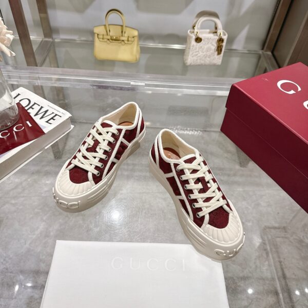 sy_no_5A380F40571E6EF5B1272591B164C6EC_2 Gucci MAC8 GG Canvas Sneaker in Bordeaux & Off-White
