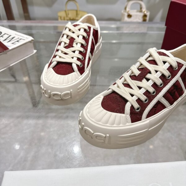 sy_no_5A380F40571E6EF5B1272591B164C6EC_6 Gucci MAC8 GG Canvas Sneaker in Bordeaux & Off-White