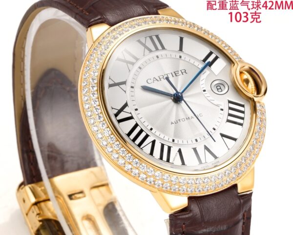 sy_no_5AB17B1139BFC2EAAABDA98EFD8BE930_2 Cartier Ballon Bleu leather strap couple mechanical watch men's and women's watches