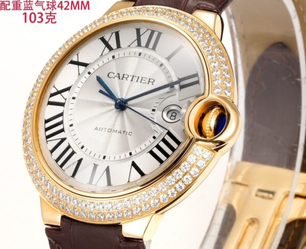 sy_no_5AB17B1139BFC2EAAABDA98EFD8BE930_3 Cartier Ballon Bleu leather strap couple mechanical watch men's and women's watches