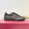 sy_no_5B617B9BE7658988BDFF790E3705F644_1 Gucci Black Leather Sneaker with Web Stripe