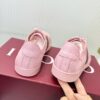 Gucci Pink Leather Sneaker with Web Stripe