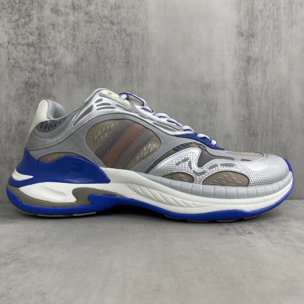 sy_no_5C58F45F0E2704D03AEF7C91D0946EBD_5 Gucci Re-Web / Chunky Technical Sneaker in Silver & Blue with Web Stripe