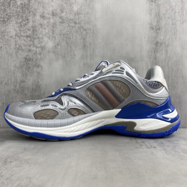 sy_no_5C58F45F0E2704D03AEF7C91D0946EBD_6 Gucci Re-Web / Chunky Technical Sneaker in Silver & Blue with Web Stripe