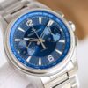 Jaeger LeCoultre automatic mechanical movement 100 meter waterproof men's watch Swiss watch 42mm blue dial rubber stainless steel strap