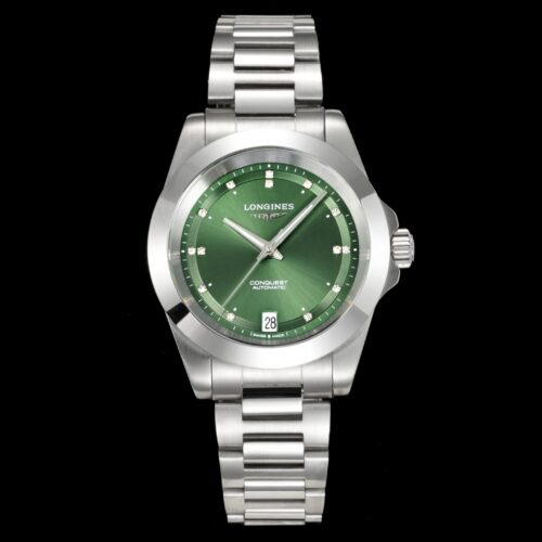 sy_no_5DBD1AC8BD29AD3FBAF4F7B22D647D36_0 LONGINES Kangkas Yuedong series automatic mechanical movement 100 meter waterproof women's watch Swiss watch 34mm green dial stainless steel strap