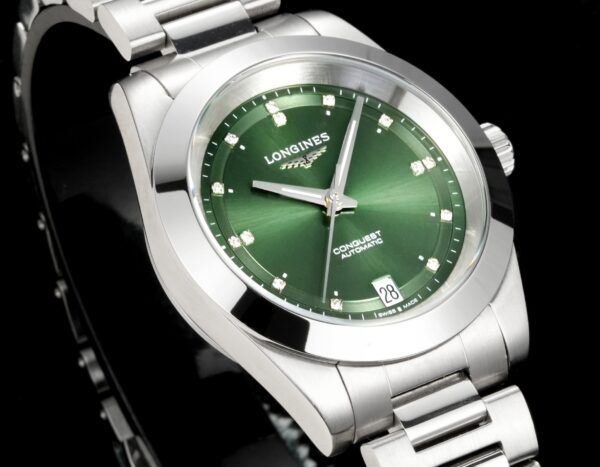 sy_no_5DBD1AC8BD29AD3FBAF4F7B22D647D36_2 LONGINES Kangkas Yuedong series automatic mechanical movement 100 meter waterproof women's watch Swiss watch 34mm green dial stainless steel strap