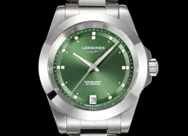 sy_no_5DBD1AC8BD29AD3FBAF4F7B22D647D36_3 LONGINES Kangkas Yuedong series automatic mechanical movement 100 meter waterproof women's watch Swiss watch 34mm green dial stainless steel strap