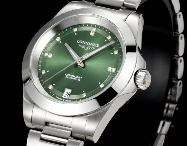 sy_no_5DBD1AC8BD29AD3FBAF4F7B22D647D36_4 LONGINES Kangkas Yuedong series automatic mechanical movement 100 meter waterproof women's watch Swiss watch 34mm green dial stainless steel strap