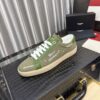 sy_no_5DE7F1C5AE486D52E88321EFCEB91907_0 Saint Laurent Olive Canvas Green Leather Low-Top Sneaker