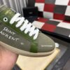 sy_no_5DE7F1C5AE486D52E88321EFCEB91907_5 Saint Laurent Olive Canvas Green Leather Low-Top Sneaker