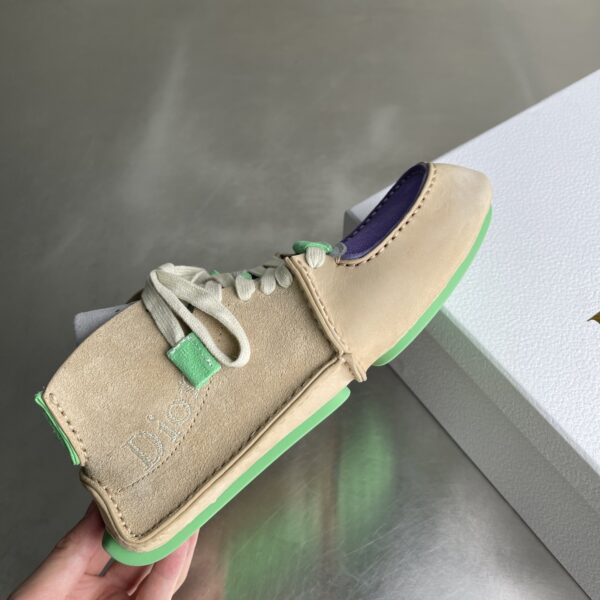 Dior Beige-Purple-Green Suede Mesh Mid-Top Sneaker