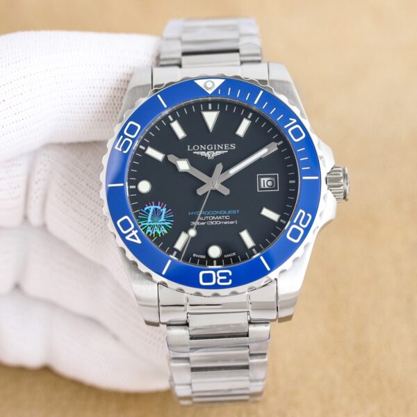 sy_no_5EBBAE27FF2BDDE0CA99C7BF44984296_3 - 副本 - 副本 LONGINES Longines Kangkas Diving Series Automatic Mechanical Movement Date Display Anti Magnetic Blue bezel Men's Watch Swiss Watch Blue Dial Stainless Steel and Ceramic Case