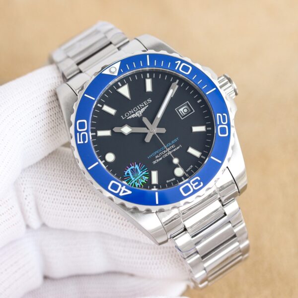 sy_no_5EBBAE27FF2BDDE0CA99C7BF44984296_4 - 副本 - 副本 LONGINES Longines Kangkas Diving Series Automatic Mechanical Movement Date Display Anti Magnetic Blue bezel Men's Watch Swiss Watch Blue Dial Stainless Steel and Ceramic Case
