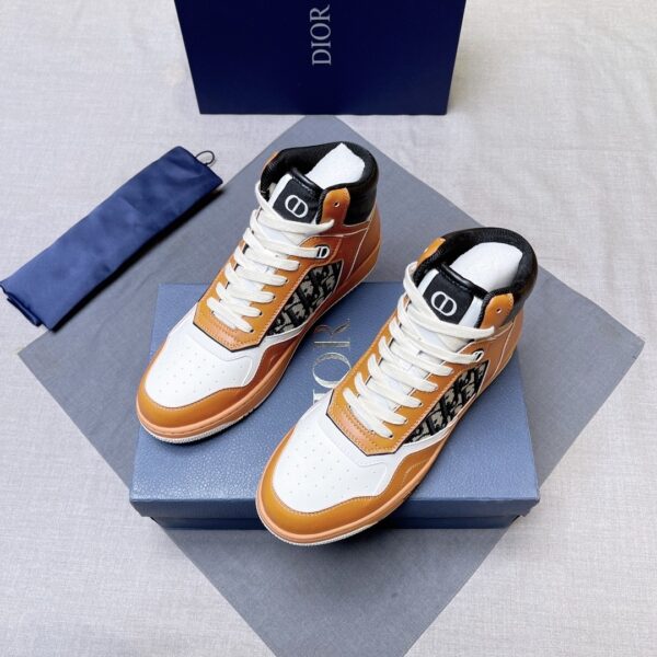 sy_no_6013D320EC8BE5E240F3CCE0053727EB_2 Dior Caramel-White Spliced B27 Mid-Top Sneaker