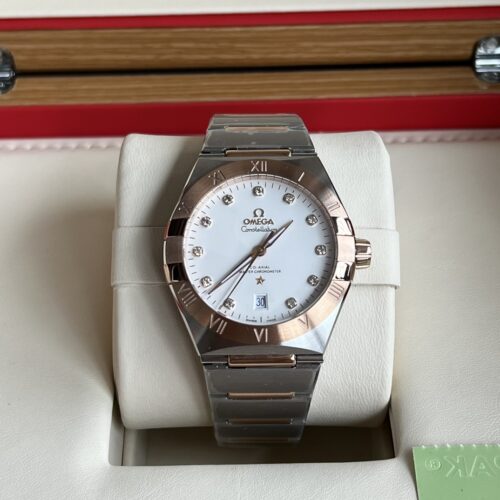 sy_no_60186DF52F658C5666A65FE9DCDB74BB_0 Omega Constellation Series Constellation Watch Mechanical Movement Ultimate Observatory Watch Diamond Carving Men's Watch Swiss Watch 39mm White Dial Stainless Steel Case