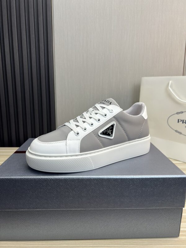 Prada Grey and White Chunky Low-Top Casual Sneaker
