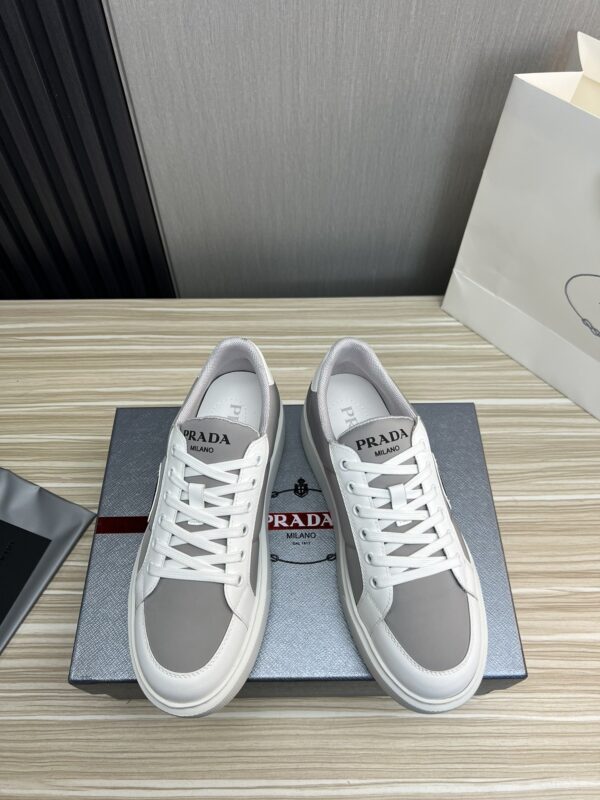 Prada Grey and White Chunky Low-Top Casual Sneaker